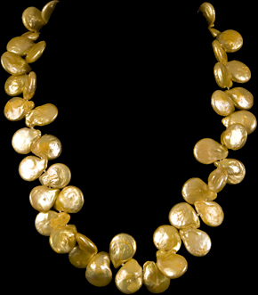 GOLDEN YELLOW FLIP- FLOP BUTTERFLY PEARL NECKLACE