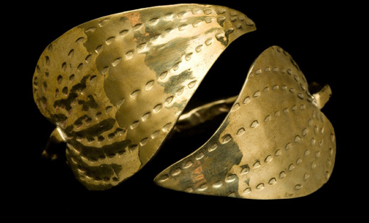 BRASS BY-PASS DOUBLE LEAF CUFF
