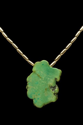 LARGE BAROQUE GREEN TURQUOISE PENDANT