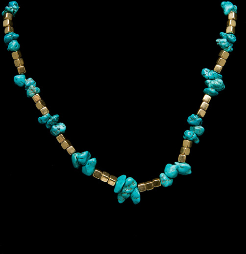 BLUE TURQUOISE NUGGET NECKLACE