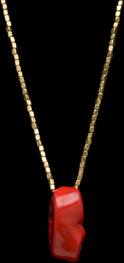  LARGE CORAL PIECE W/BRASS CHAIN