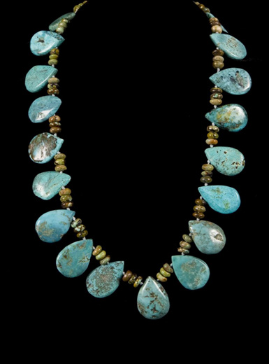 CHINESE TURQUOISE PENDANT DROP NECKLACE
