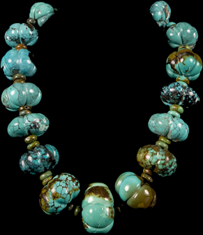 PUMPKIN SHAPED CHINESE STONE NECKLACE