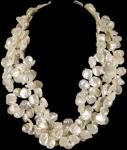 ANTIQUE WHITE FLAKE SHAPED CULTURED NECKLACE