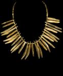 BRASS FEATHER TUBE IMPRESSIONS NECKLACE