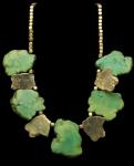 GREEN TURQUOISE & GOLD VERMEIL NECKLACE