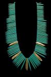 TURQUOISE SPIKES BRASS TUBE NECKLACE