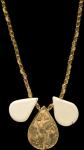 TEAR SHAPED WHITE TURQUOISE GOLD VERMEIL BRASS NECKLACE