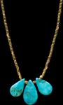 BRASS CHAIN W/TEAR SHAPED TURQUOISE