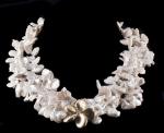 WHITE KEISHI PEARL NECKLACE W/FLOWER CLUSTER