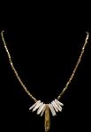 BRASS TUBE W/WHITE STICK PEARLS NECKLACE