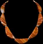 CRESCENT SHAPED BANDED AGATE NECKLACE