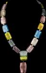CHINESE MULTI- COLOR GLASS PENDANT NECKLACE